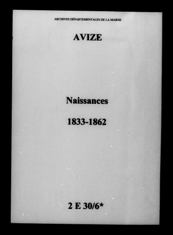 Avize. Naissances 1833-1862