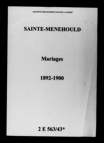Sainte-Menehould. Mariages 1892-1900
