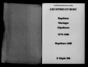 Istres-et-Bury (Les). Baptêmes, mariages, sépultures 1674-1688