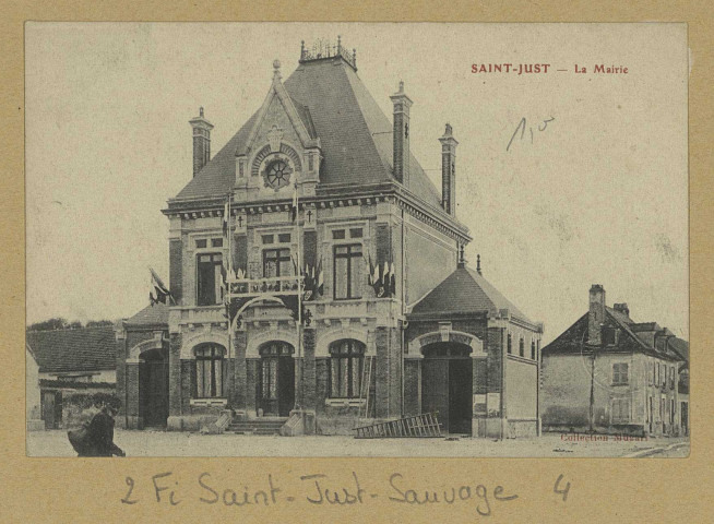 SAINT-JUST-SAUVAGE. Saint-Just (Marne). La Mairie.Collection Mugart