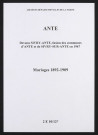 Ante. Mariages 1892-1909