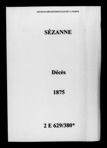 Sézanne. Décès 1875