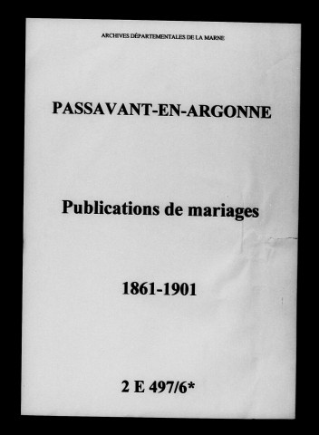 Passavant. Publications de mariage 1861-1901