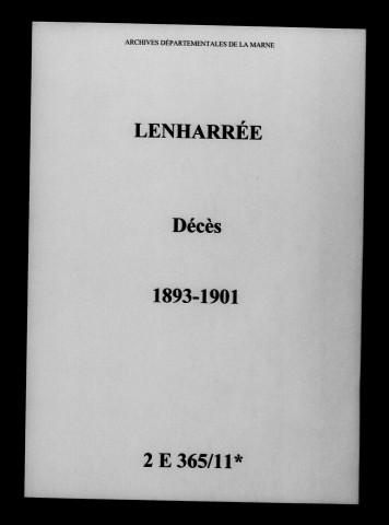 Lenharrée. Décès 1893-1901