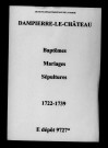 Dampierre-le-Château. Baptêmes, mariages, sépultures 1722-1739