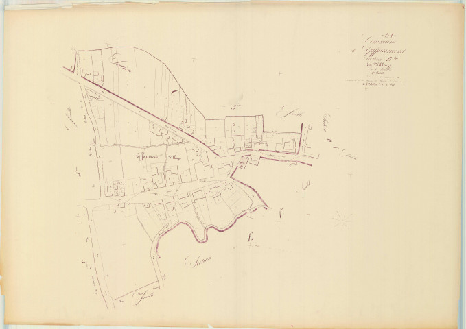 Giffaumont-Champaubert (51269). Section 269 B4 échelle 1/1000, plan napoléonien sans date (copie du plan napoléonien), plan non régulier (papier)