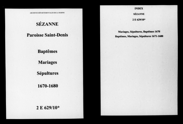 Sézanne. Saint-Denis. Baptêmes, mariages, sépultures 1670-1680