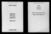 Chaltrait. Baptêmes, mariages, sépultures 1694-1721
