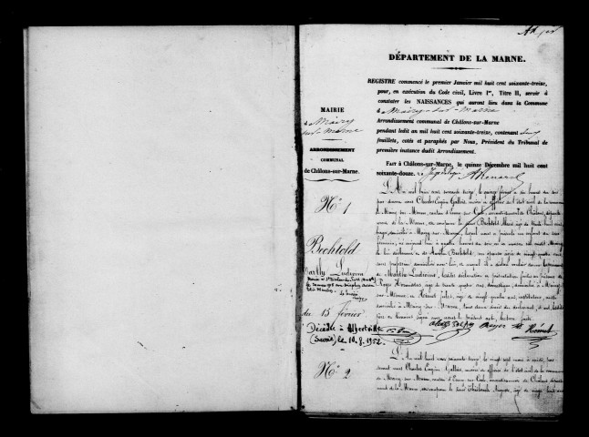 Mairy-sur-Marne. Naissances 1873-1892