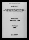 Marigny. Naissances, mariages 1893-1901
