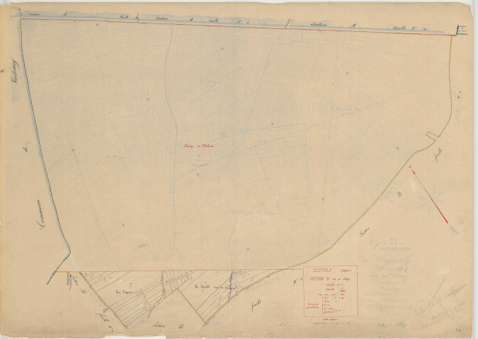 Cuperly (51203). Section B1 échelle 1/2000, plan mis à jour pour 1934, plan non régulier (papier)