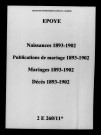 Époye. Naissances, publications de mariage, mariages, décès 1893-1902