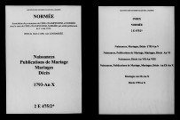 Normée. Naissances, mariages, décès 1793-an X