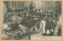 REIMS. Visite du président de la république à Reims (19 octobre 1913). Le président de la république à son départ de l'hôtel de ville pour la maison de la Mutualité.[Sans lieu] : Thuillier