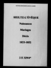 Heiltz-l'Évêque. Naissances, mariages, décès 1833-1852