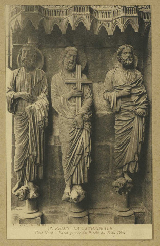 REIMS. 38. La Cathédrale - Côté Nord - Paroi gauche du Porche du Beau Dieu.
ReimsF. Rothier, phot-édit.Sans date