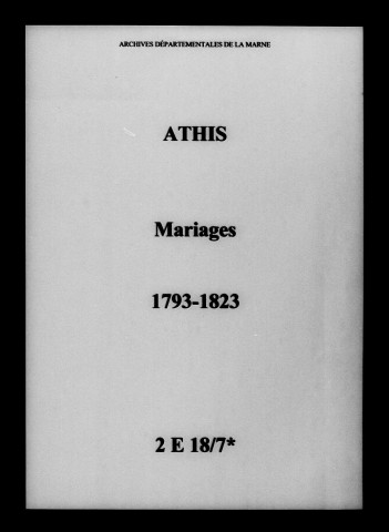 Athis. Mariages 1793-1823
