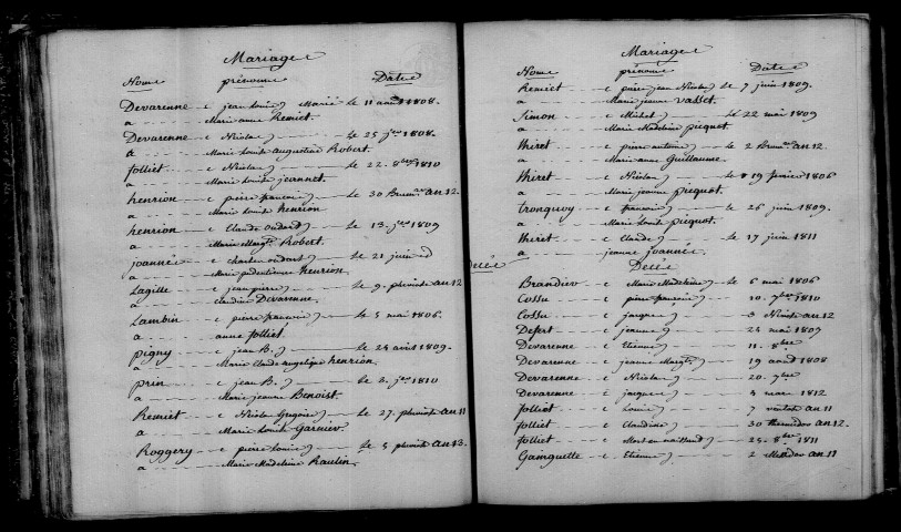 Fresne (Le). Table décennale an XI-1812