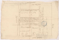 Sézanne. Plan de la ruelle Ludot par l'arpenteur juré du baillage de Sézanne, 1694.