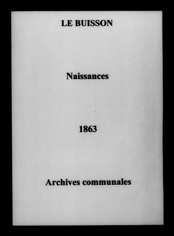 Buisson (Le). Naissances 1863