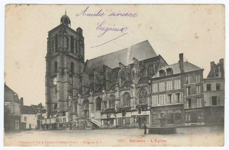 SÉZANNE. 1875. Sézanne. L'Église. (02 - Château-Thierry Phototypie A. Rep et Filliette). [vers 1904] 1904]]-[vers 1904] 