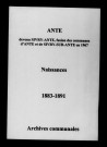 Ante. Naissances 1883-1891