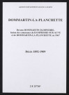 Dommartin-la-Planchette. Décès 1892-1909