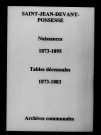 Saint-Jean-devant-Possesse. Naissances et tables décennales des naissances, mariages, décès 1873-1895