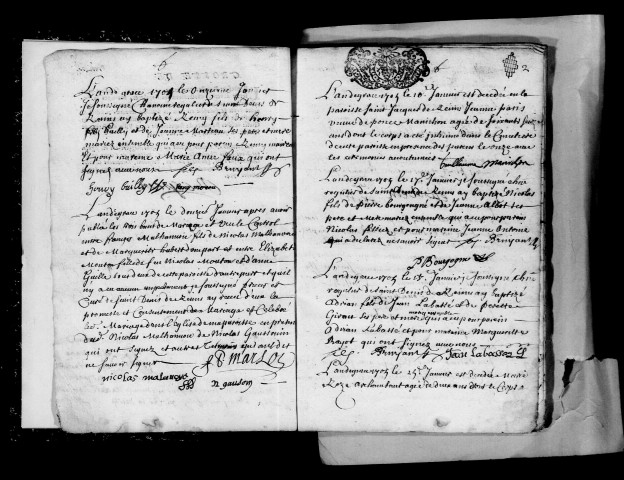 Reims. Saint-Denis. Baptêmes, mariages, sépultures 1705-1714