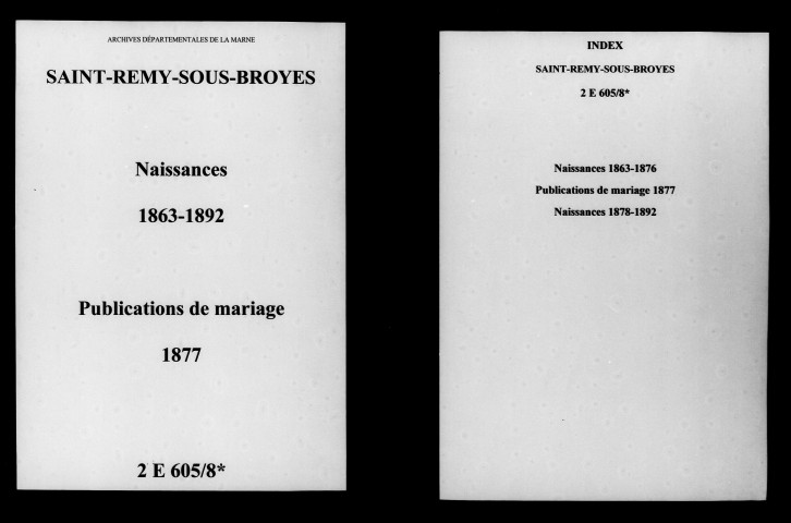 Saint-Remy-sous-Broyes. Naissances, publications de mariage 1863-1892