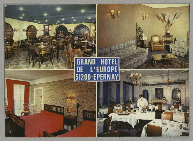 ÉPERNAY. Grand Hôtel de l'Europe.
ParisÉditions d'art Yvon.Sans date