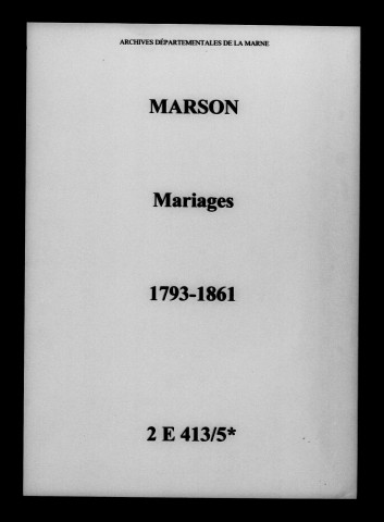 Marson. Mariages 1793-1861