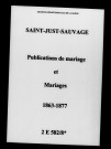 Saint-Just. Publications de mariage, mariages 1863-1877