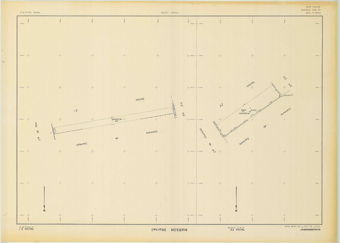 Marson (51354). Section ZI échelle 1/2000, plan remembré pour 1989 (extension sur section ZE), plan régulier (papier)