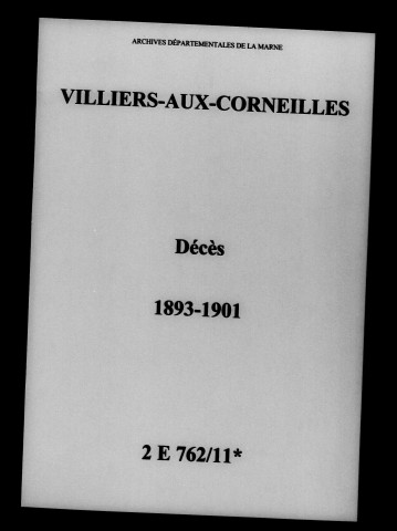 Villiers-aux-Corneilles. Décès 1893-1901
