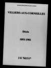 Villiers-aux-Corneilles. Décès 1893-1901