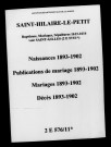 Saint-Hilaire-le-Petit. Naissances, publications de mariage, mariages, décès 1893-1902