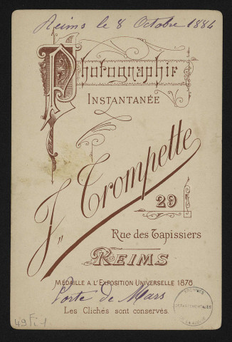 REIMS. Porte de Mars (8 octobre 1884).