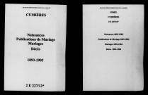 Cumières. Naissances, publications de mariage, mariages, décès 1893-1902