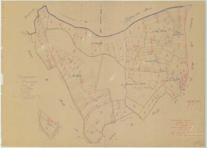 Drosnay (51219). Section A2 échelle 1/2000, plan mis à jour pour 1955, plan non régulier (papier)