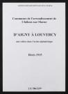 Communes d'Aigny à Louvercy de l'arrondissement de Châlons. Décès 1915