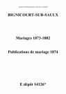 Bignicourt-sur-Saulx. Mariages, publications de mariage 1873-1882