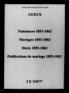 Gueux. Naissances, mariages, décès, publications de mariage 1853-1862