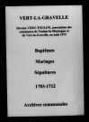 Vert-la-Gravelle. Baptêmes, mariages, sépultures 1703-1712