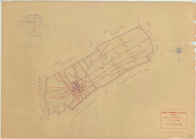 Saint-Germain-la-Ville (51482). Tableau d'assemblage 2 échelle 1/10000, plan mis à jour pour 1938, plan non régulier (papier)