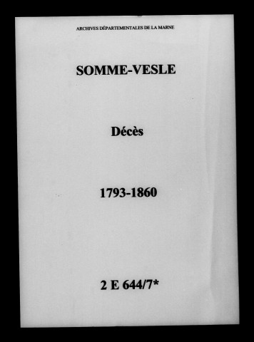 Somme-Vesle. Décès 1793-1860
