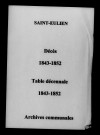 Saint-Eulien. Décès et tables décennales des naissances, mariages, décès 1843-1852