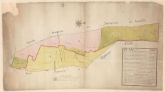Plan général d'un terrain qui étoit en litige entre les deux communautés de Juniville et Annelles (1783), Laurent Villain