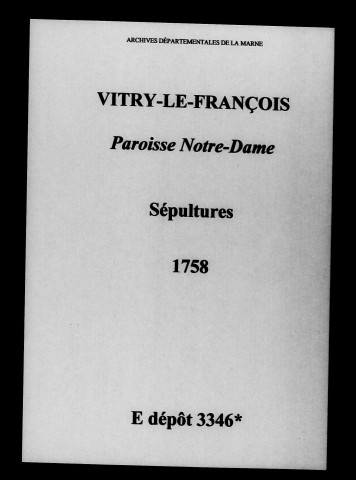 Vitry-le-François. Notre-Dame. Sépultures 1758