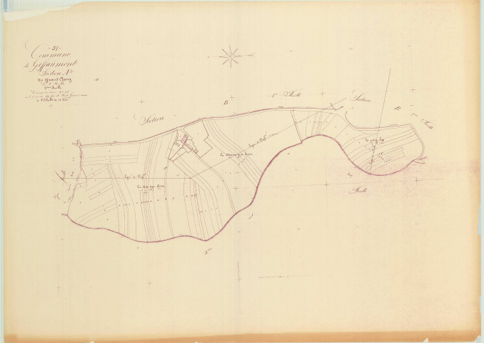 Giffaumont-Champaubert (51269). Section 269 A2 échelle 1/2000, plan napoléonien sans date (copie du plan napoléonien), plan non régulier (papier)
